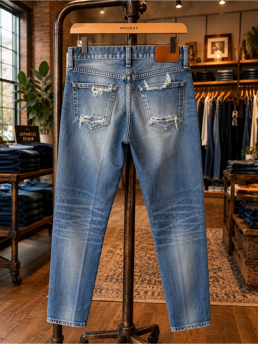 MOUSSY Distressed Japanese Denim Jeans Faded Slim Straight 30 - Picture 2 of 13